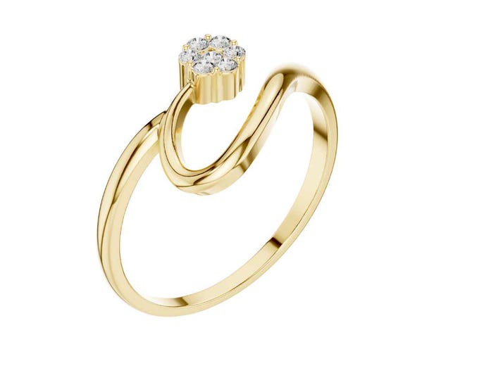 Minimalist Round Moissanite Diamond Ring Unique Twist Band Engagement Ring Modern Solitaire Promise Ring Elegant Jewelry Gift for Her