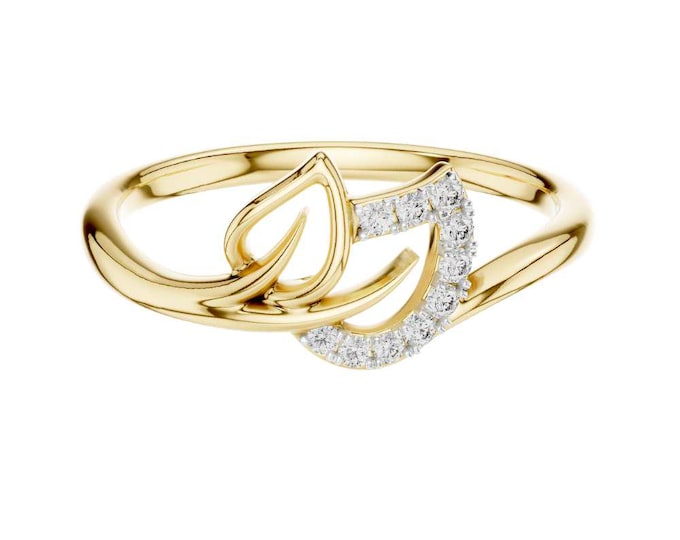 Elegant Leaf-Inspired Ring with Sparkling Diamond Accents Dainty Nature-Inspired Open Band Ring for Women Modern Minimalist Fine Jewelry