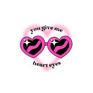 Heart Eyes Valentines Sticker, Love Sticker, Romantic Sticker, Cute Sticker, Heart Glasses Sticker, Laptop Sticker