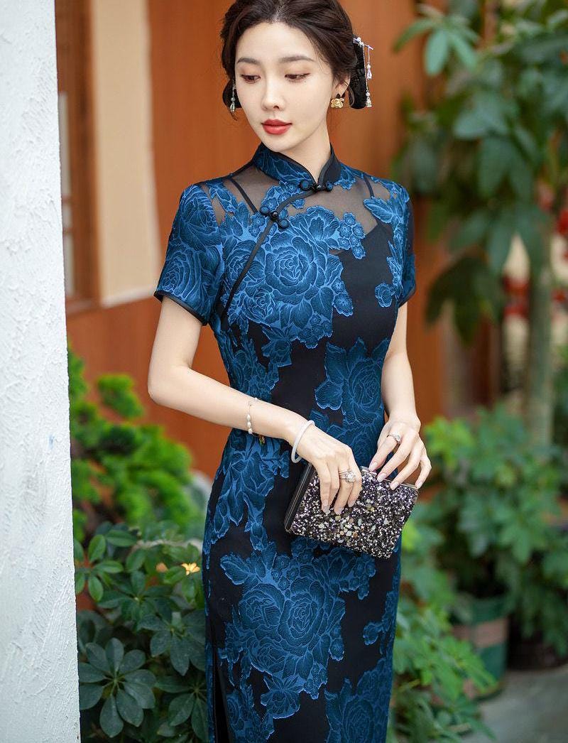 Lace Chinese Dress - Etsy Lace Chinese Dress - Etsy
