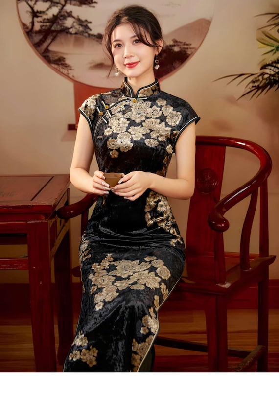 black oriental dress Oriental Dress Black Qipao Realsilk Retro Cheongsam Customized Chinese  Traditional Female Skirt Tight Fitting Summer China Dress: Buy Online at  Best Price in UAE