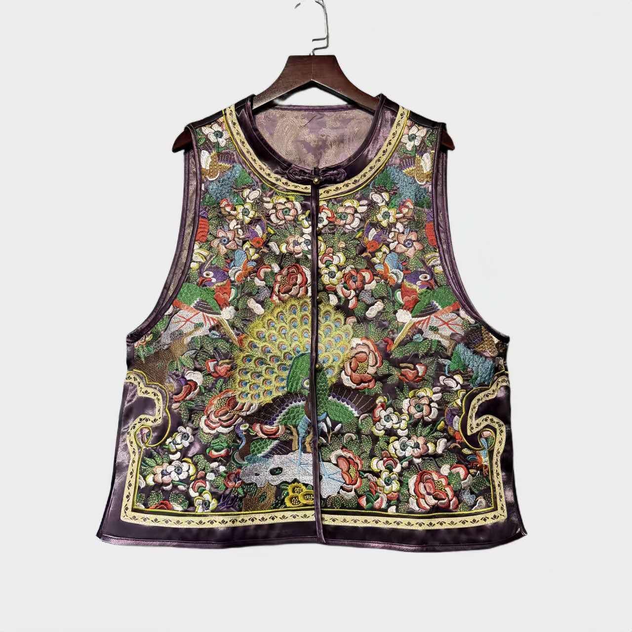 最終値下げtodayful Embroidery Middle Vest Vintage Chinese Vest With Handmade Embroidery, Hanfu Style Vest