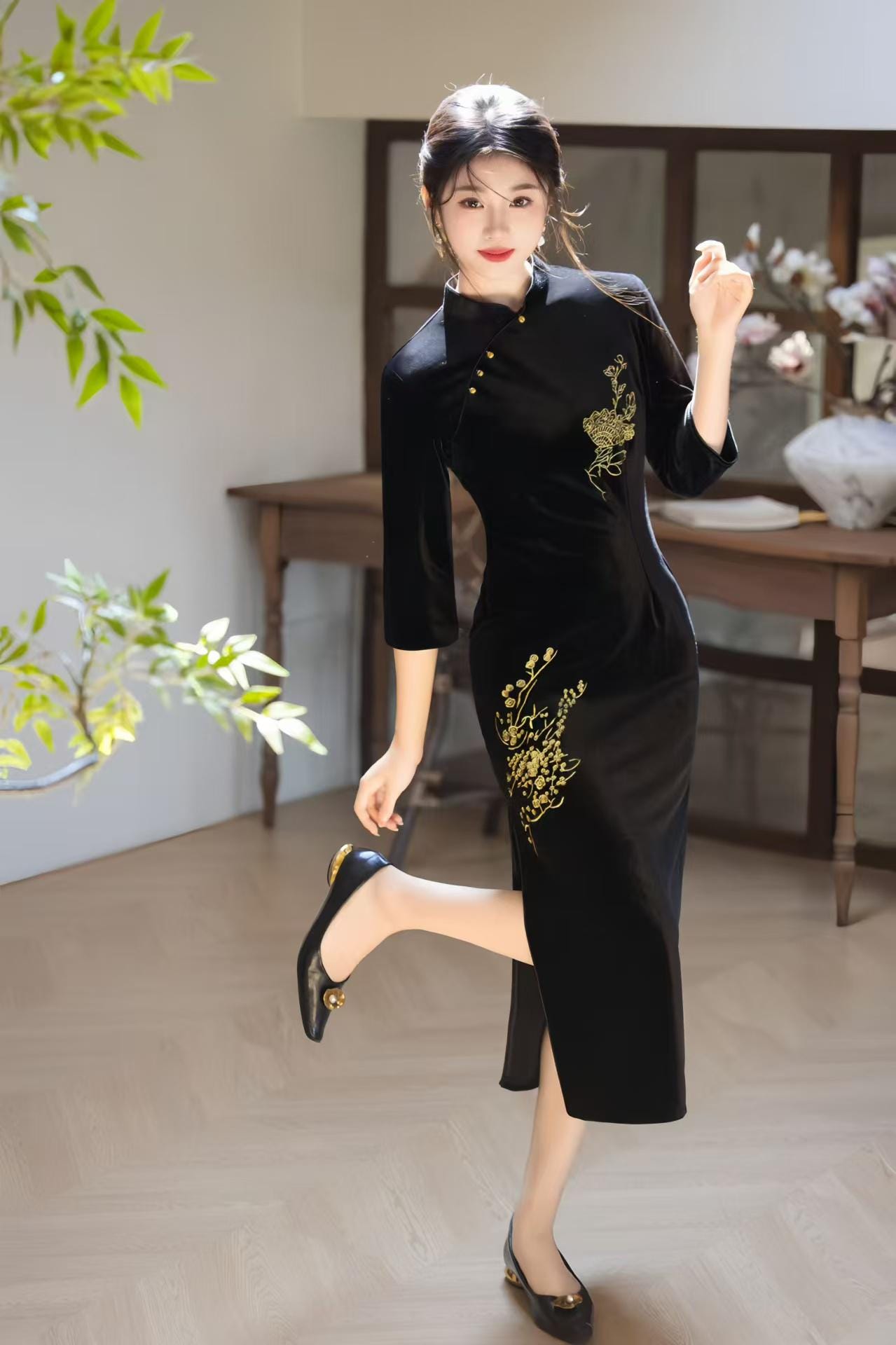 black chinese dress Chinese Hanfu Dress Black