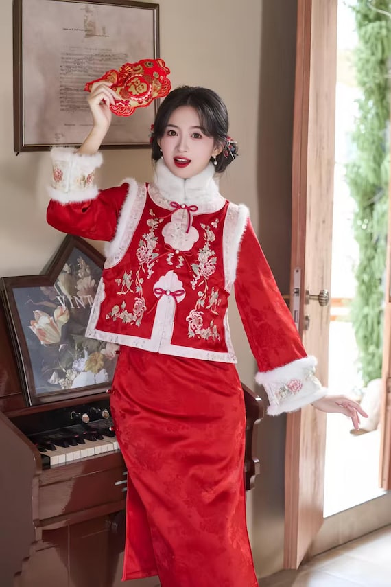 chinese christmas dress Winter Pink Children Clothing,hanfu, Chinese dress, Ancient Style Costume,zhiju ,cosplay, Party dress, Girl's dress,Christmas Evening Dress