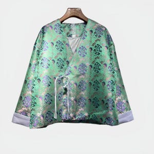 Silk Song Brocade Jacket, Chinese Tang Suit Coat, Longevity Peony Brocade, Outerwear, Vintage Chinese Clothing, Traditional Ceremony Jacket