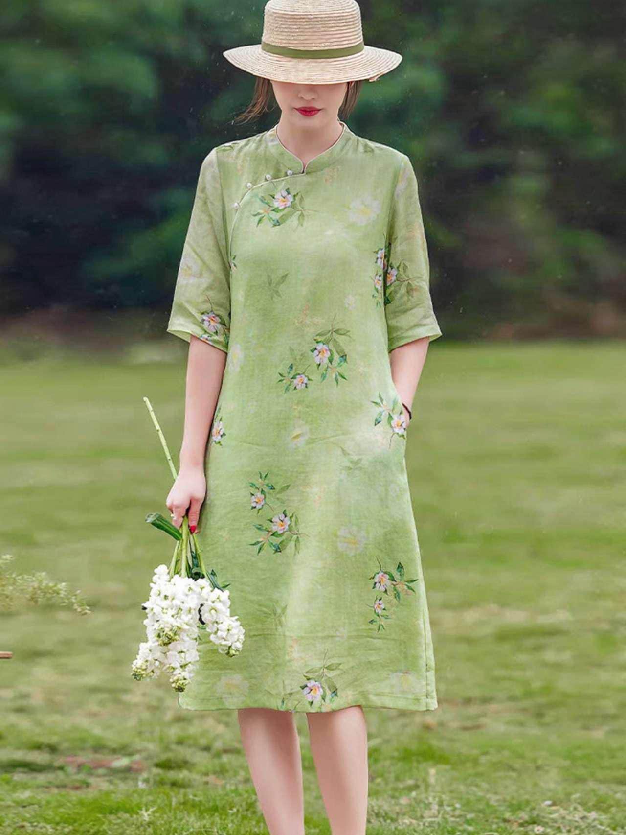 Green Chinese Dress - Etsy