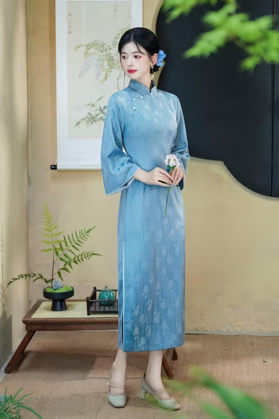 cotton qipao dress Printed Satin Spring Summer, Modern Chinese Cheongsam Elegant Knee Length for Wedding Guest Tea Party Oriental Blue White Empire waist Silk Satin Colors:Royal Blue 840 Lace wedding Dress Shein Zebra Print Black 106cm 4XL