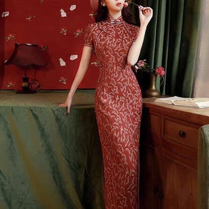 Modern Cheongsam, Purple Cheongsam Dress, Novia Chino Qipao Dress, Elegant Vintage Dress for Té Gala,regalo para ella, retro
