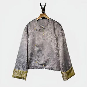 Silk Tang Jacket, Chinese Brocade Coat, Vintage Asian Clothing, Elegant Kimono Style Top, Handmade Silk Jacket,  Abrigo Tradicional Chino