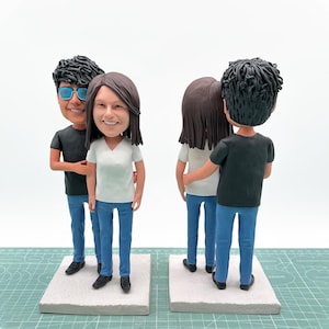 Custom Anniversary Couple Bobblehead , Personalized Lover Statues, Personalized Couples Figurines For Wedding Personalized Couple Bobblehead