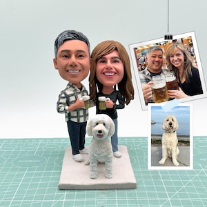 Custom Anniversary Couple Bobbleheads, Personalized Wedding Couple Statues, Personalized Couple 3D Statues, Wedding Anniversary Gifts