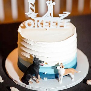 Custom dog wedding cake  toppers, personalized dog wedding cakes, cat statues, dog statues, dog decorations, pet anniversaries