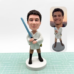 Bobblehead personalizzati, bobblehead samurai, bobblehead con spade laser, regali di compleanno, regali di anniversario, regali per atleti