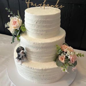 Personalized custom dog wedding cake, dog wedding cake decorations, cat statues, dog figurines, dog decorations, pet anniversary
