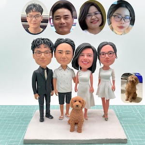 Bobblehead di famiglia personalizzati, statue di famiglia personalizzate, statue 3D, bobblehead di genitori e figli, regali di compleanno, regali di anniversario