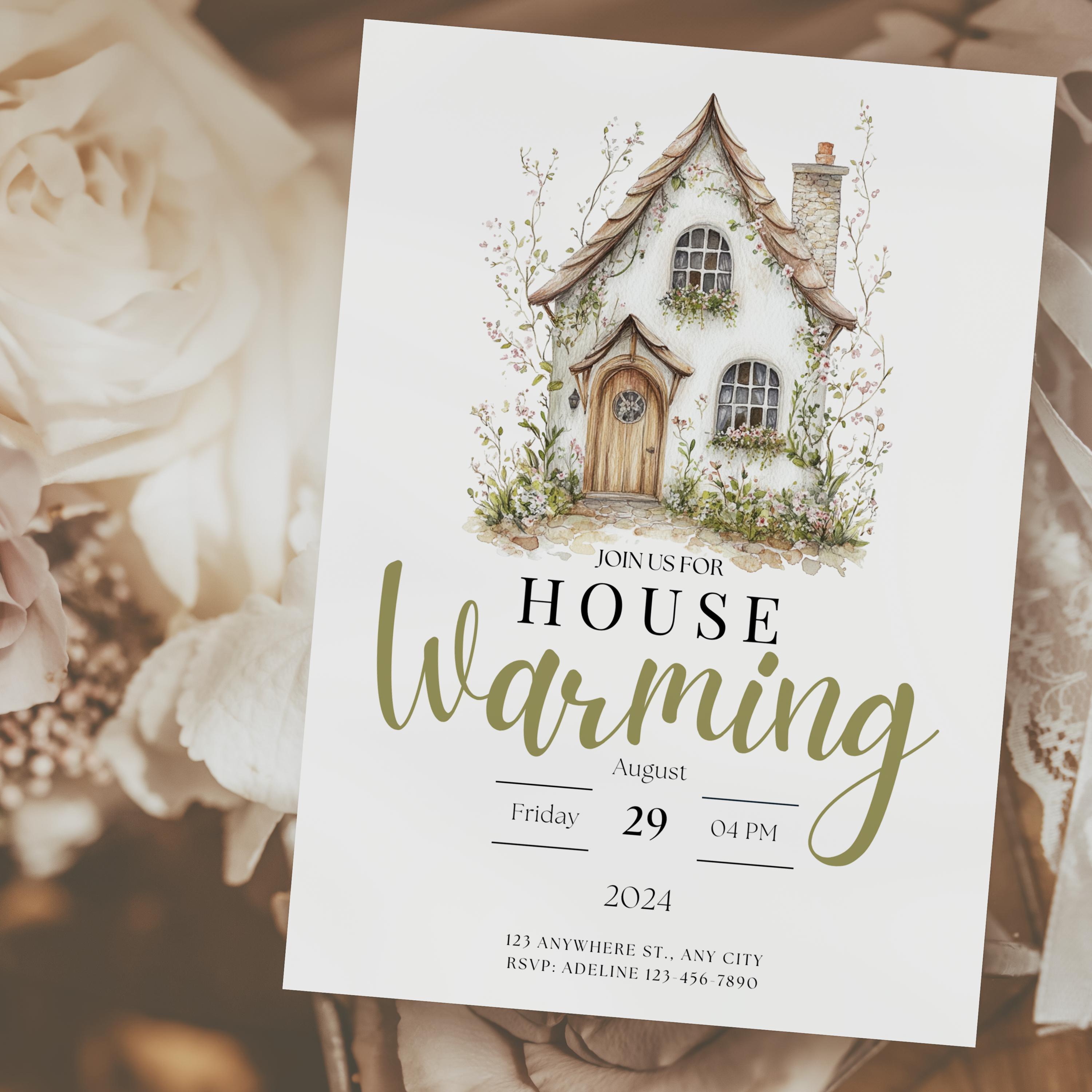 Editable Housewarming Invitation Canva Template • Rustic New Home Party ...