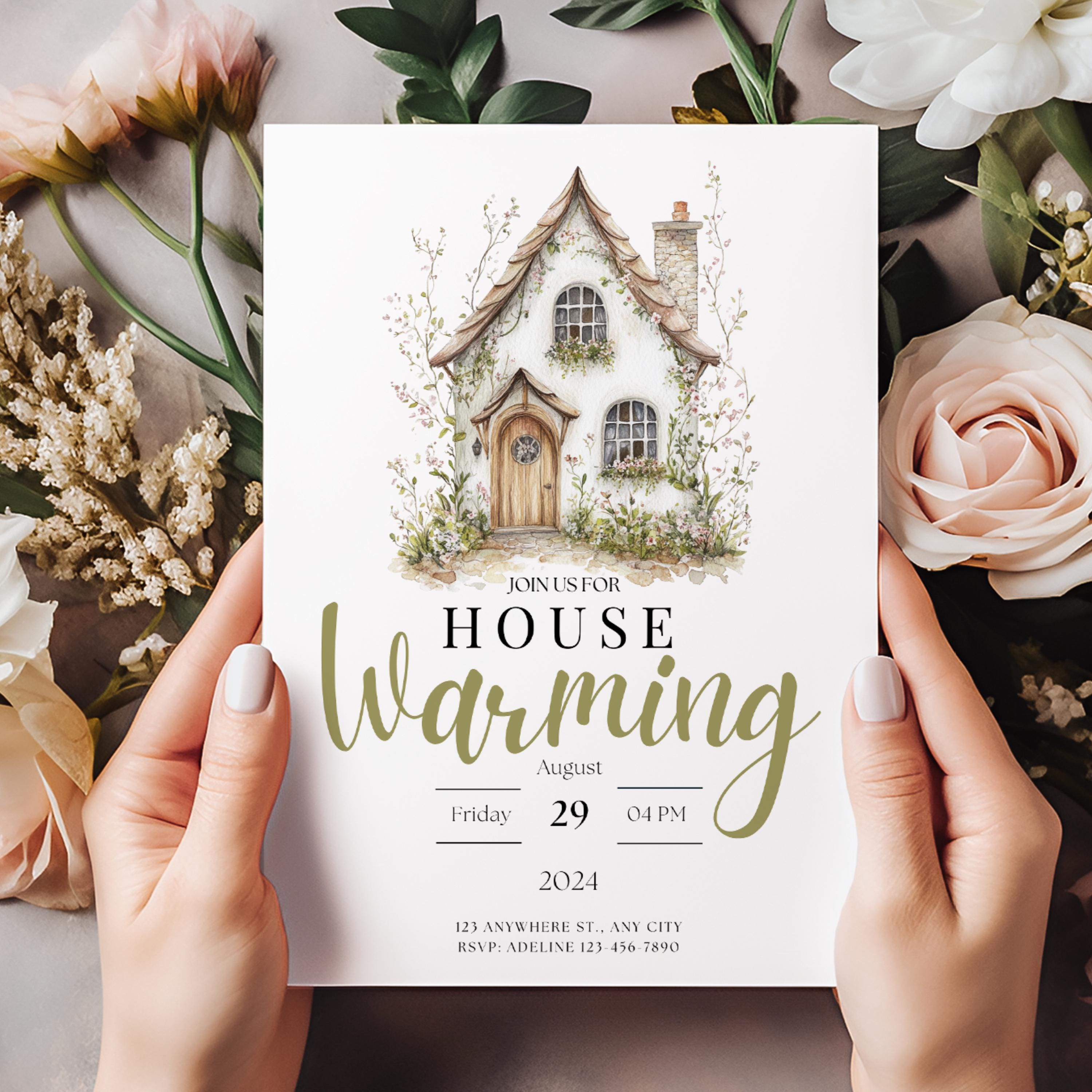 Editable Housewarming Invitation Canva Template • Rustic New Home Party ...