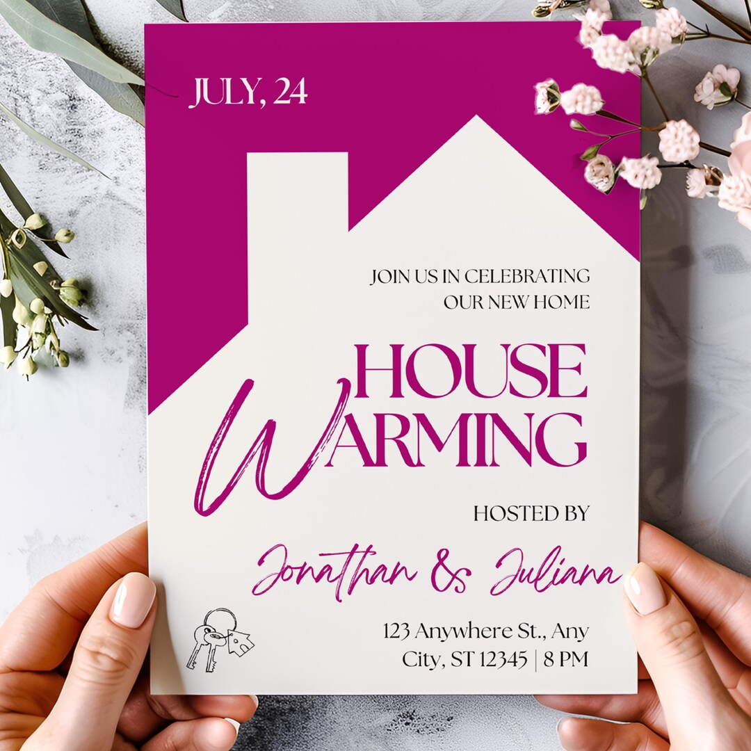 Editable Housewarming Invitation Template | Modern New Home Party Card ...