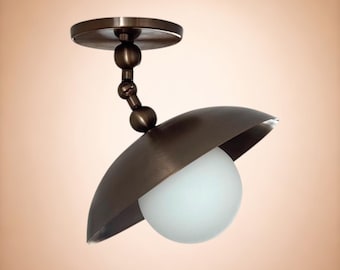 Italian Stilnovo Raw Brass Modern Sputnik Chandelier: Italian Brass & Glass Globe for Bed room | drawing room | Kitchen | dining area.