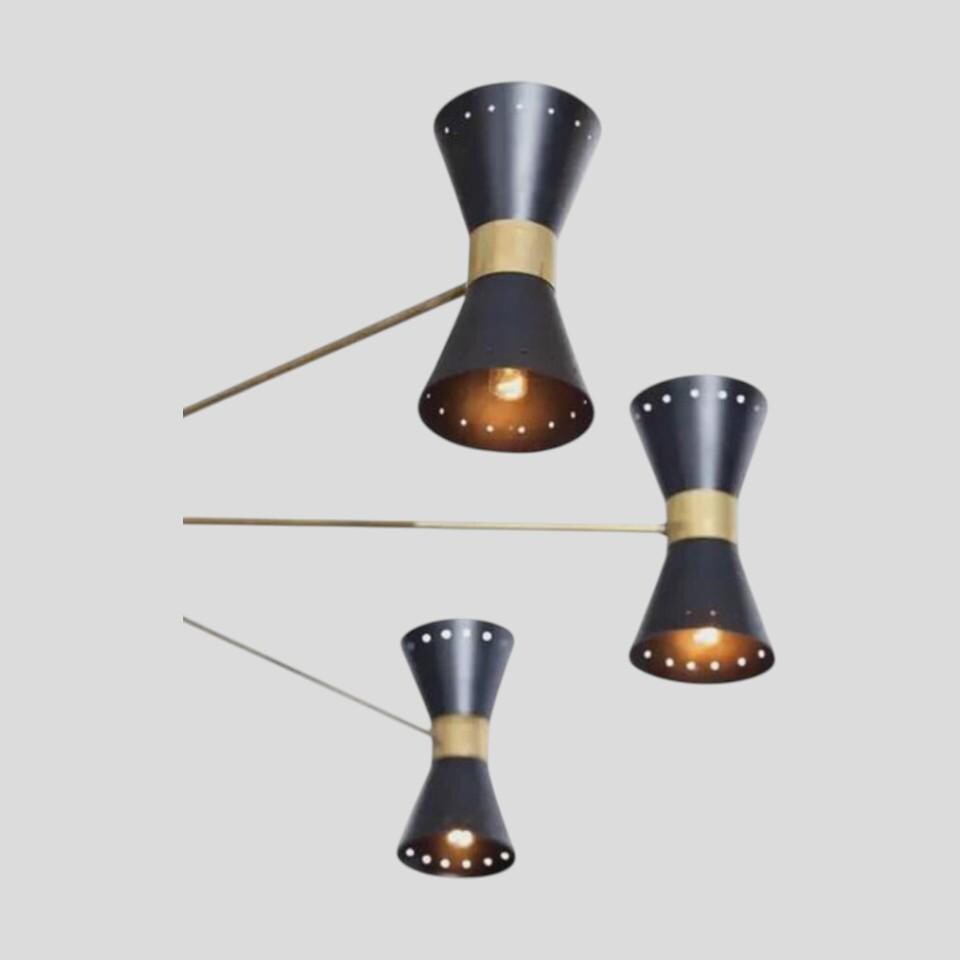 イタリア スプートニク 真鍮 シャンデリア アンティーク ミッドセンチュリー ミッドセンチュリーモダン スプートニクシャンデリア：イタリア製