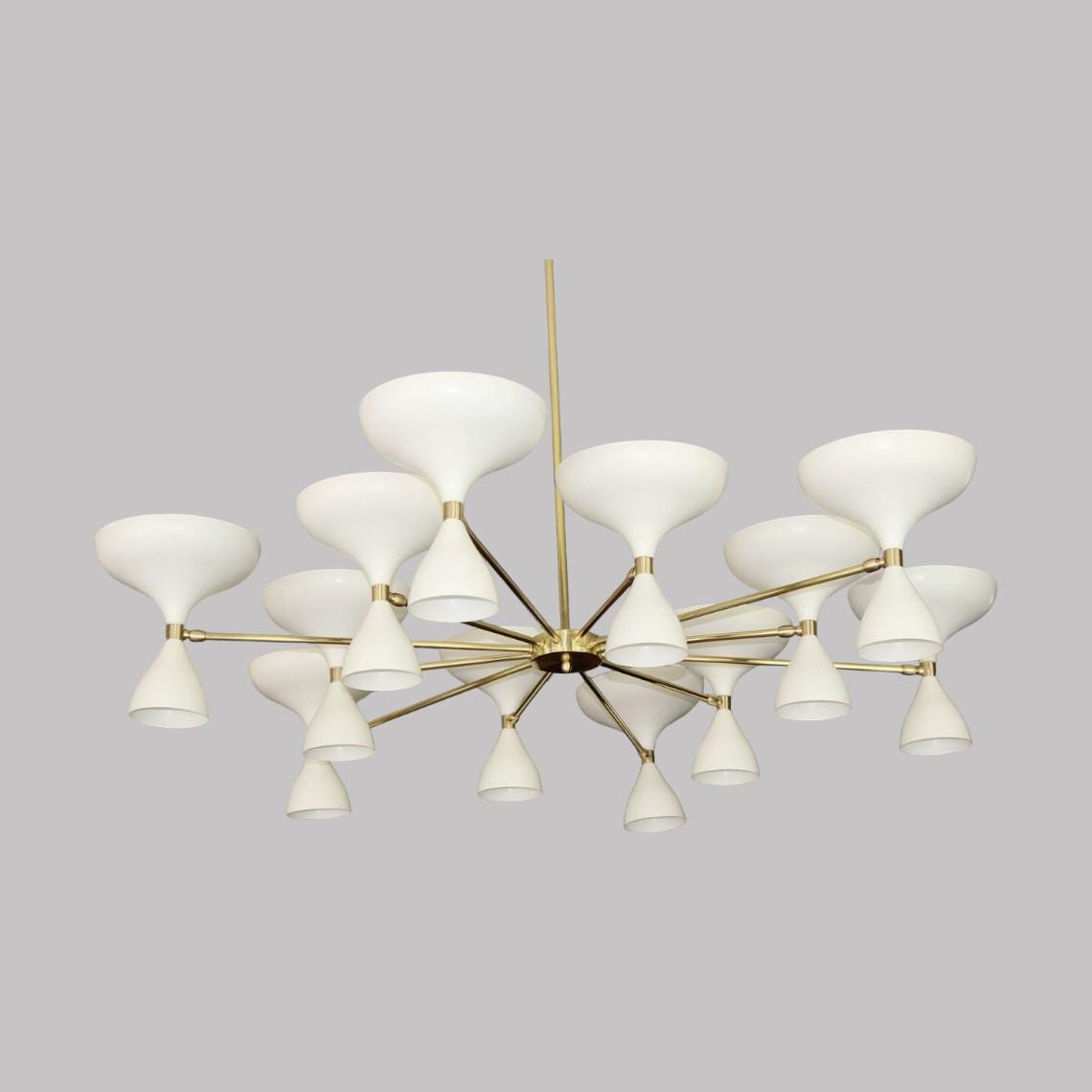 ミッドセンチュリーモダン スティルノボ シャンデリア：真鍮＆ブラック