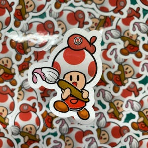 Painter Toad Sticker | Paper Mario The Thousand year Door | Die cut, vinyl, waterproof, sticker for laptops, phone case, water bottles