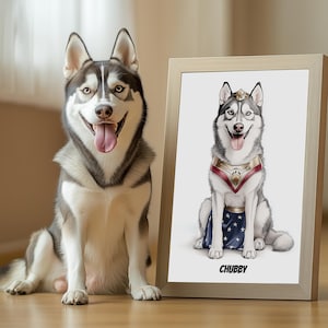 Custom Pet Hero Art Digital Superhero Dog Portrait Personalized Cartoon Pet Drawing Comic Style Pet Home Wall Decor For Dog Mom Gift Idea