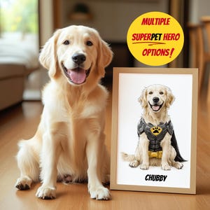 Custom Superhero Pet Art Personalized Cartoon Pet Portrait Digital Superhero Dog Art Custom Comic Style Pet Art for Dog Mom Gift Idea