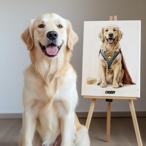 Custom Dog Hero Art Personalized Pet Superhero Portrait Digital Pet Drawing Custom Pet Wall Art Decor Superhero Cartoon Dog Owner Gift Idea