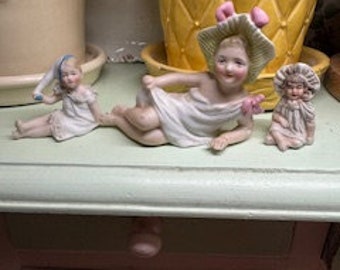 Bisque Little Girl Figurines - Very Old