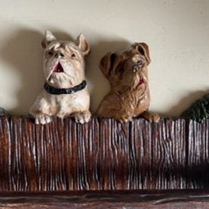 Two Dogs Wall Towel or Ribbon Holder - Absolutely Adorable!