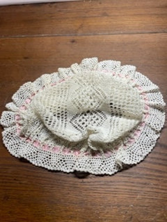 Antique Crochet Ladies Night Cap - Beautiful - image 3