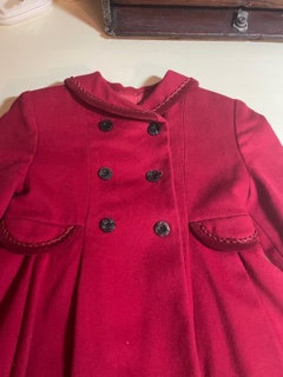 Late 1940'a Girls Red Wool Snowsuit - Wonderful C… - image 3