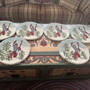 Hooked wool chair pads hot sale