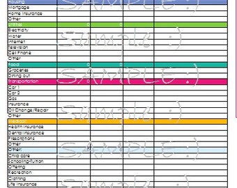 budget spreadsheet etsy