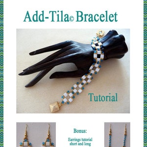 Add-Tila bracelet Beading tutorial Original Design by Pat de Verre Instant download image 2