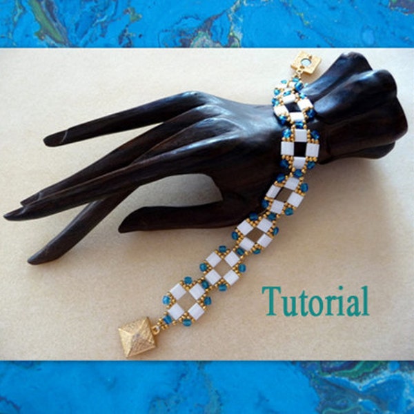 Add-Tila bracelet - Beading tutorial - Original Design by Pat de Verre - Instant download