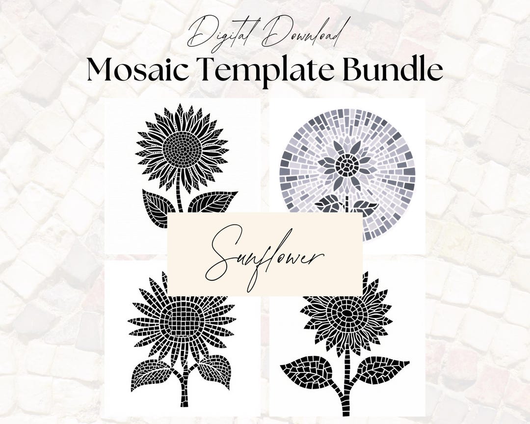 Sunflower Mosaic Template Art Pattern – Digital Download – Printable ...