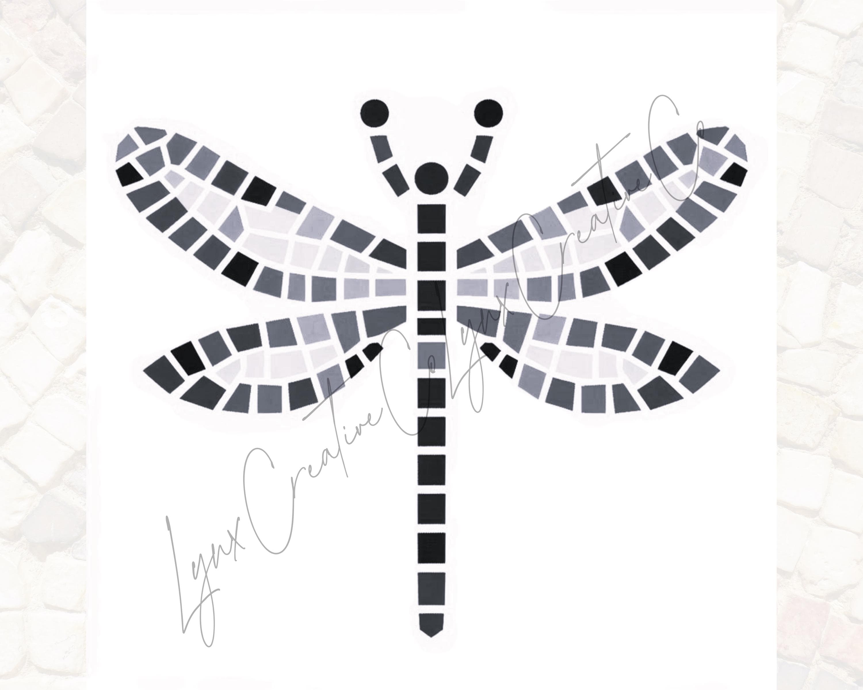 Dragonfly Mosaic Art Pattern Template – Digital Download – Printable ...