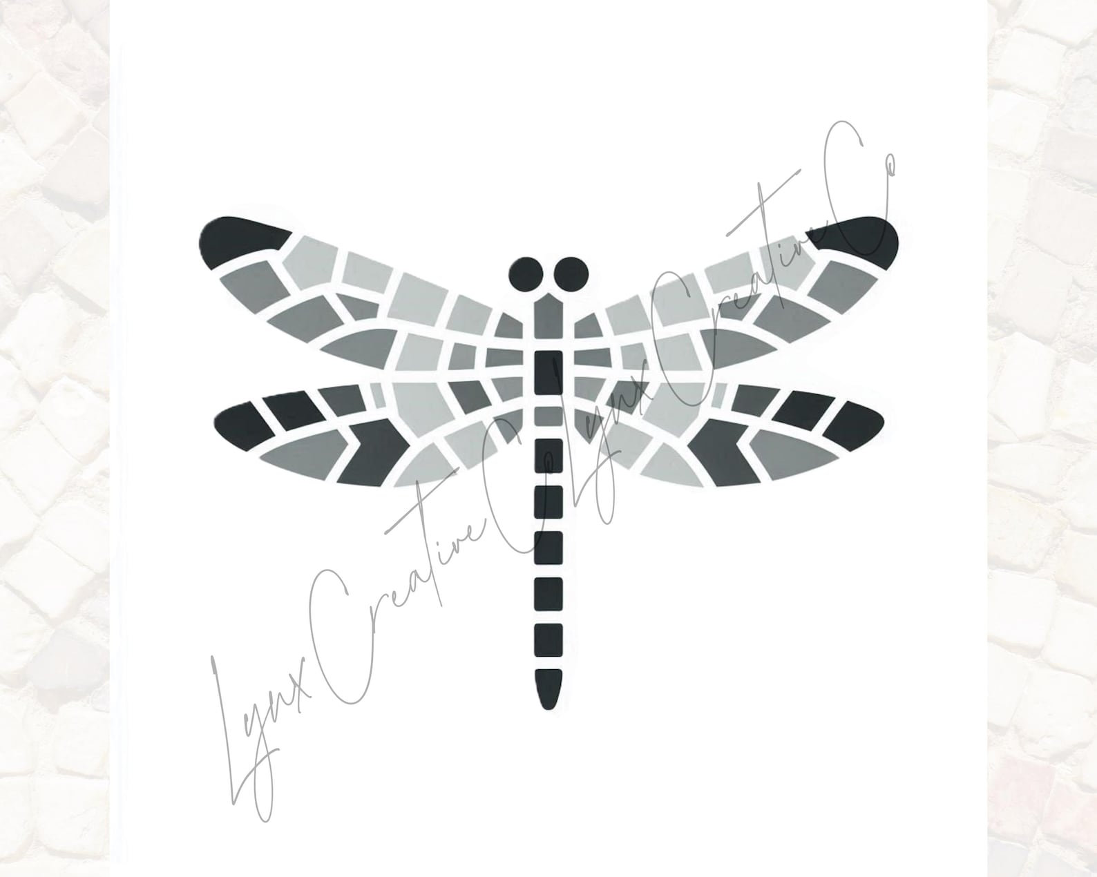 Dragonfly Mosaic Art Pattern Template – Digital Download – Printable ...