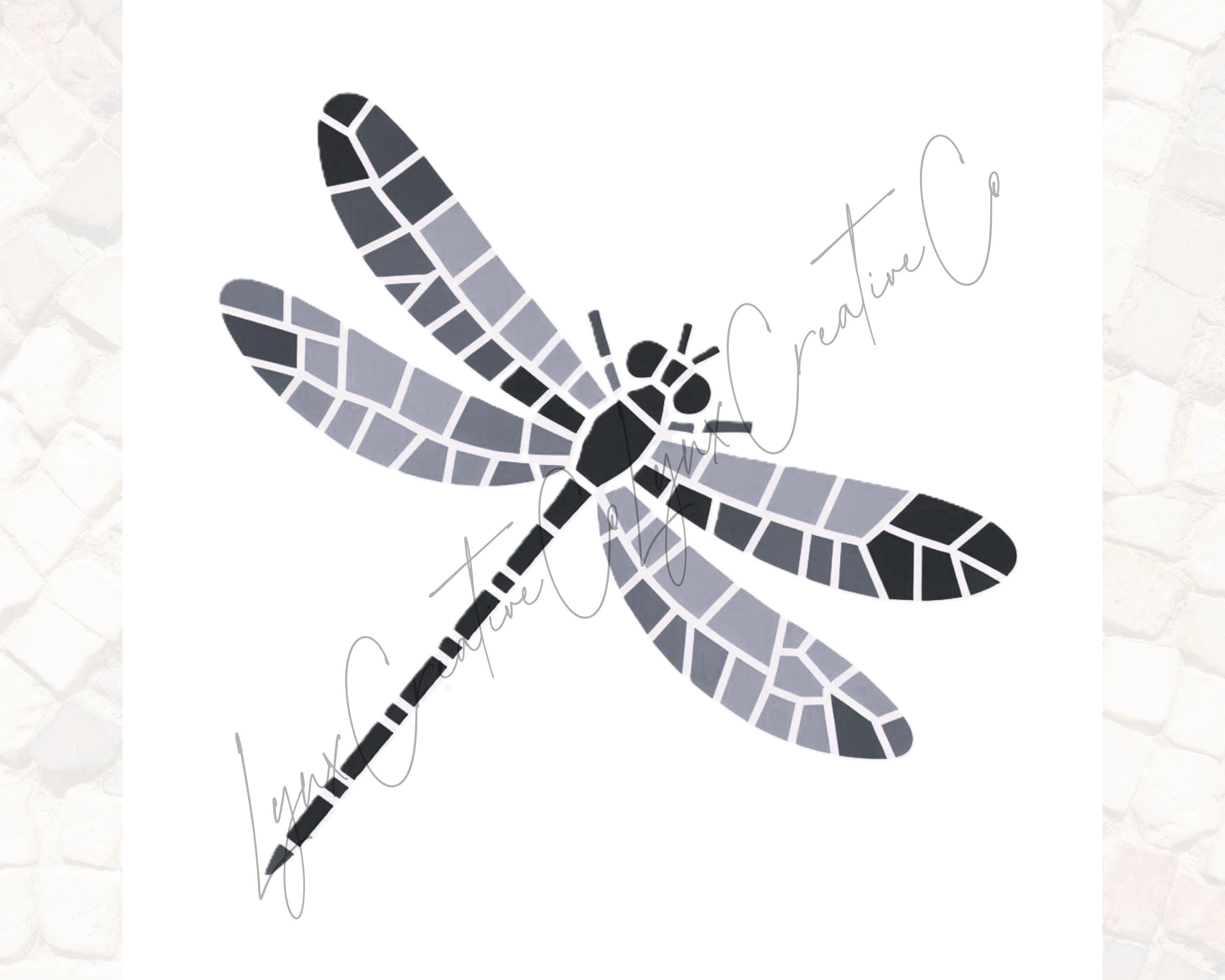 Dragonfly Mosaic Art Pattern Template – Digital Download – Printable ...