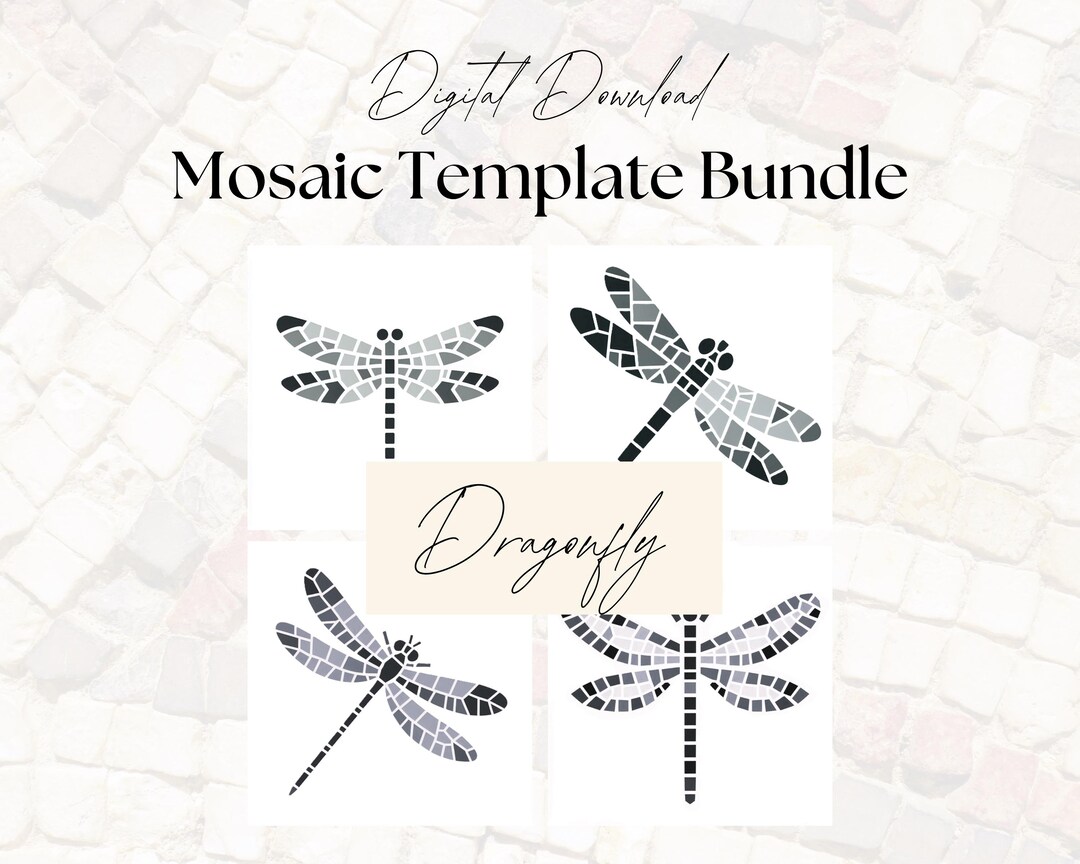 Dragonfly Mosaic Art Pattern Template – Digital Download – Printable ...