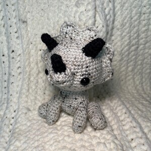 Handmade Crochet Triceratops Dinosaur