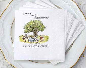 Winnie the Pooh Baby Shower Napkins, Little Hunny is On the way, Table Decorations