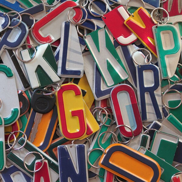 Recycling Nummernschild Schlüsselanhänger