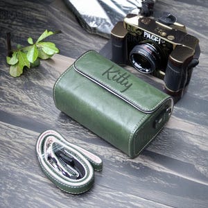 Personalized  Leather Photography Bag, Custom Camera Bag, Engraved Camera Case, Unique Camera Holder Pouch for Her, Photographer Gift
