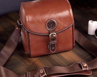 Personalized Leather SLR Camera Bag, Custom Camera Bag, Engraved Camera Case, Unique Camera Holder Pouch for Her, Photographer Gift for Him