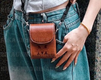 Personalized Leather Camera Case & Strap Compatible with CCD Canon G7X2/G7X3 SONY RX100, Diagonal Shoulder Bag Storage Bag, Handcrafted Gift