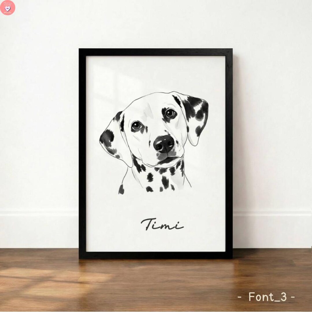 Custom Pet Portrait Watercolor Painting, Dog Cat Memorial Art (digital ...