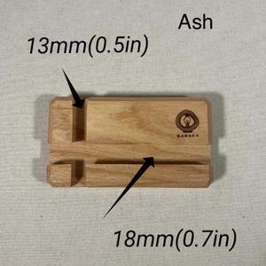 Wooden Phone Stand, Natural Wood Phone Holder, Eco-Friendly Oak/Walnut, Handmade image 11